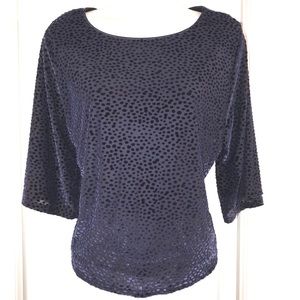 Apt 9 Blue Polka Dots Shimmer Top, Size S